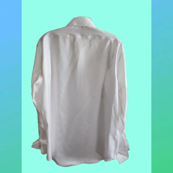 CALVIN KLEIN MEN'S WHITE INFINITE NON IRON DRESS SHIRT, SIZE 16 - Picture 4 of 4